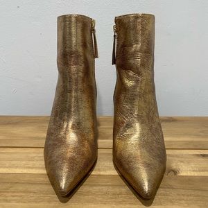 Zara genuine leather heeled boots size 37